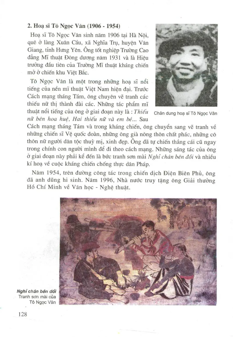 Thưởng thức mĩ thuật Một số tác giả và tác phẩm tiêu biểu của mĩ thuật Việt Nam từ cuối thế kỉ XIX đến năm 1954